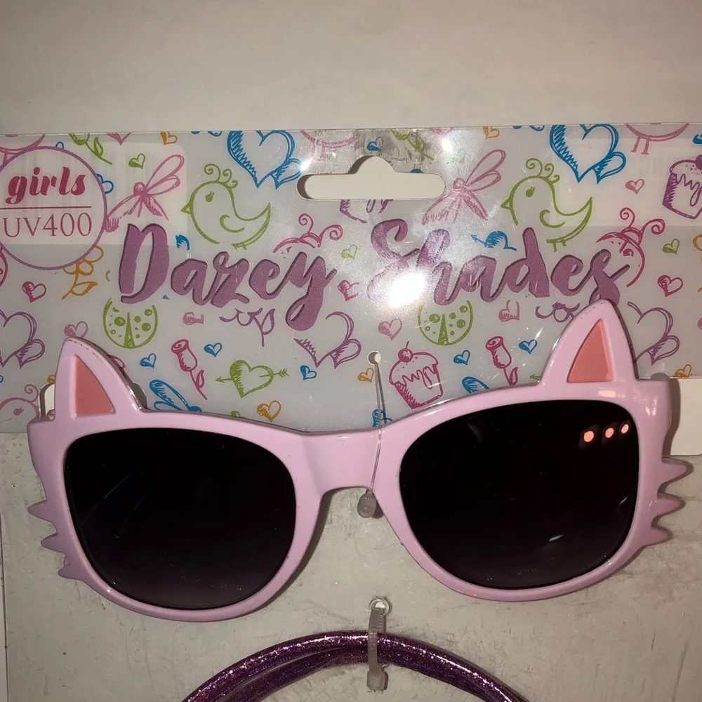 Dazey Shades Girls Kitty Sunglasses w/Case, NWT